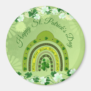 Aimant Joyeux Saint Patrick's Day Lucky Shamrock Rainbow