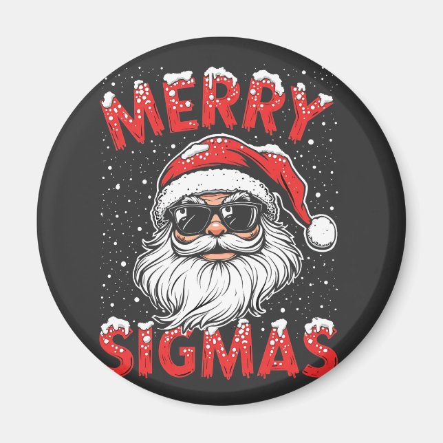 Aimant Joyeux Sigmas Funny Gen Alpha collège Noël (Devant)