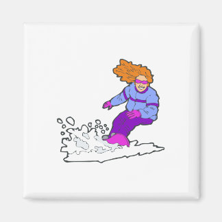 Aimant Joyeux Snowboard Gal