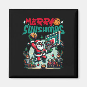 Aimant Joyeux Swishmas Noël Noël Noël Basketball Funny