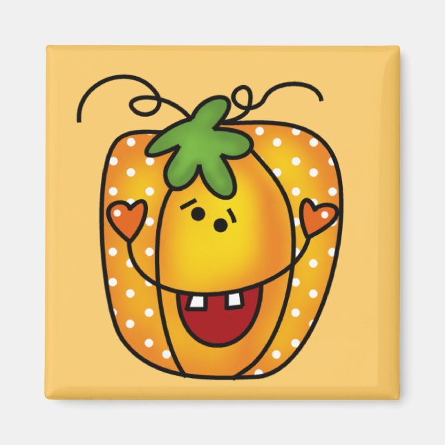 Aimant Joyeux tee-shirts et cadeaux Jack-o'-lantern (Devant)
