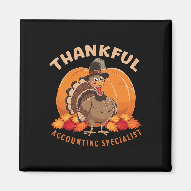 Aimant Joyeux Thanksgiving Comptabilité Jour de la dinde  (Devant)