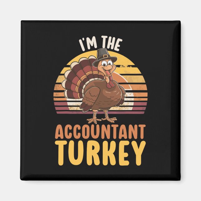 Aimant Joyeux Thanksgiving Comptabilité Jour de la dinde  (Devant)