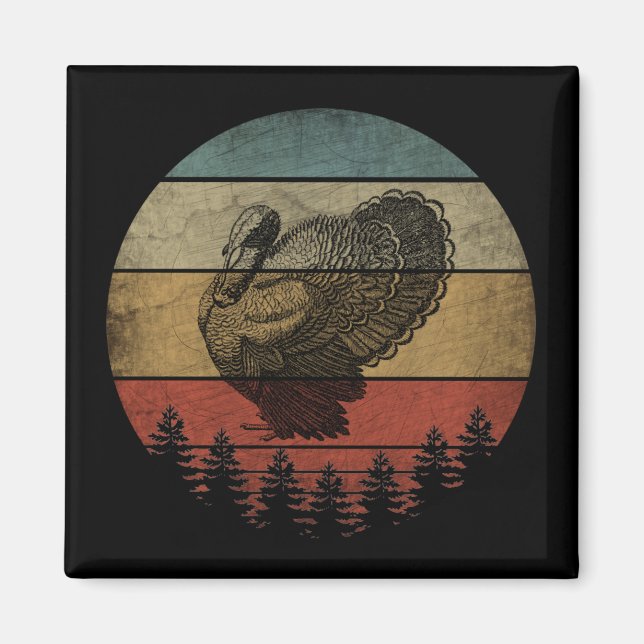 Aimant Joyeux Thanksgiving dinde (Devant)