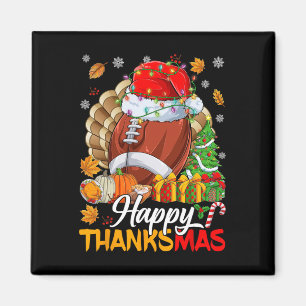 Aimant Joyeux Thanksmas Football Santa Hat Thanksgiving C