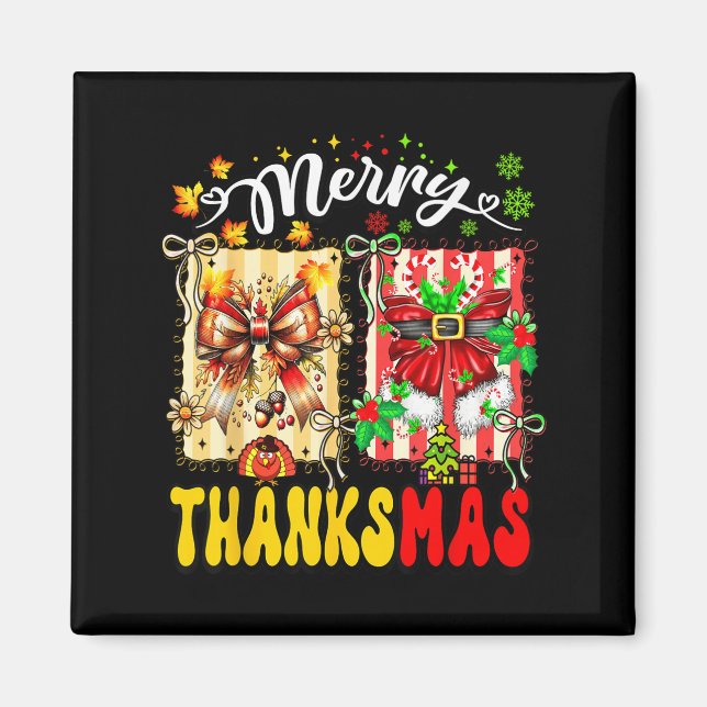 Aimant Joyeux Thanksmas Thanksgiving Noël Coquette Bo (Devant)