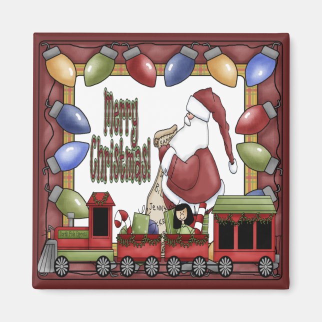 Aimant Joyeux train de Noël (Devant)