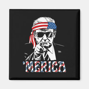 Aimant Joyeux Trump Vintage 4 juillet Amérique patriotiqu