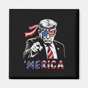 Aimant Joyeux Trump Vintage 4 juillet Amérique patriotiqu