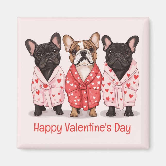 Aimant Joyeux Valentines Day French Bulldog (Devant)
