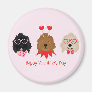 Aimant Joyeux Valentines Day Mini Goldendoodle Chiens