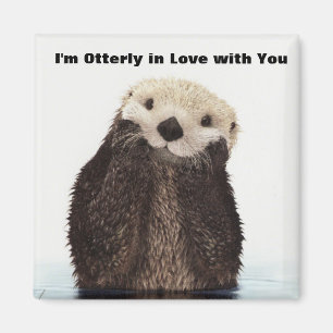 Aimant Joyeux Valentines Jour Funny Otter