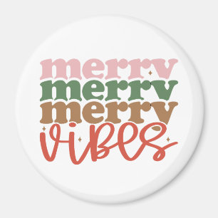 Aimant Joyeux Vibes Retro Vacances de Noël Super