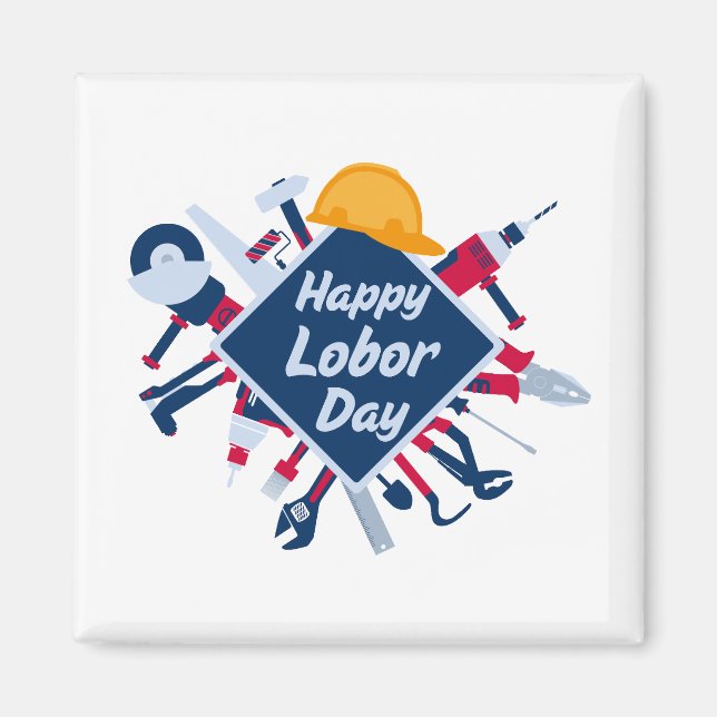 Aimant Joyeux week-end prolongé de la fête du Travail (Devant)