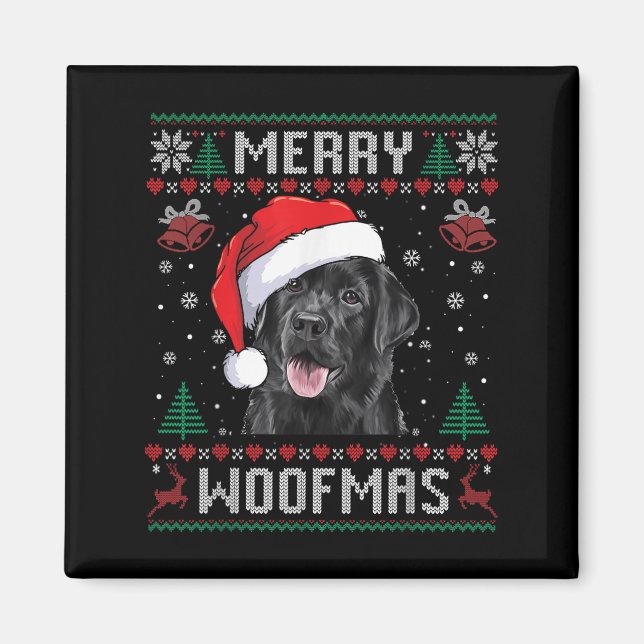 Aimant Joyeux Woofmas Sweat Ugly Black Lab Labrador Chri (Devant)