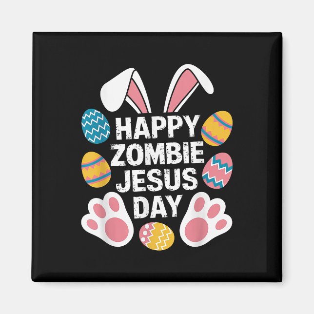 Aimant Joyeux Zombie Jésus Jour de Pâques Zombie (Devant)