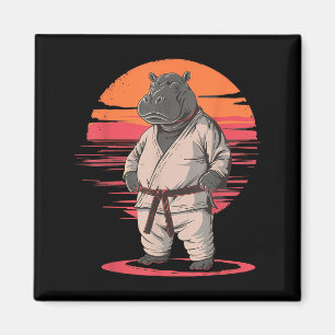 Aimant Judo Hippopotame Nature Kickboxing Taekwondo Arts
