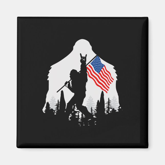 Aimant Juillet Chemise Bigfoot Sasquatch États-Unis Drape (Devant)