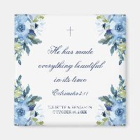 Juliette Dusty Blue Floral Christian Wedding Favor