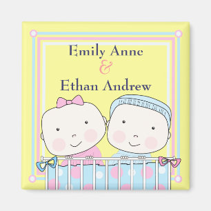 Aimant Jumeaux dans l'aimant de bébé de huche, de fille