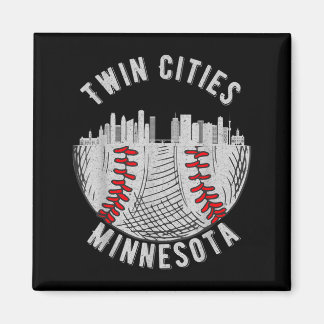 Aimant Jumelles villes cool Minnesota Mn Baseball Skyline