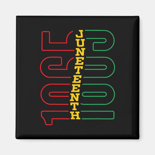 Aimant Juneteenth 1865 Mois de l'histoire des Noirs Afro- (Devant)