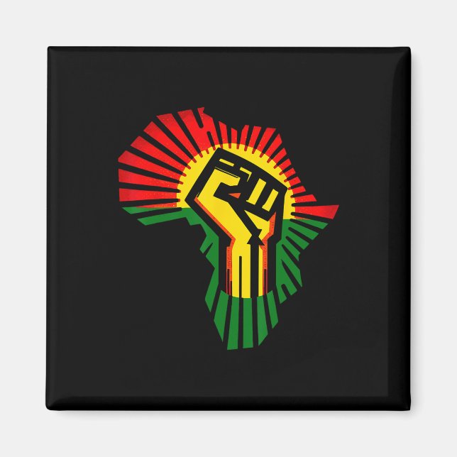 Aimant Juneteenth 1865 Mois de l'histoire des Noirs Afro- (Devant)