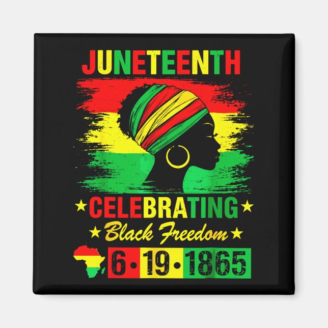 Aimant Juneteenth 19 juin 1865 afro-américain  (Devant)