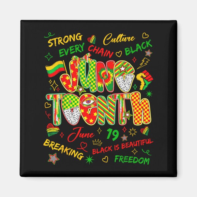 Aimant Juneteenth afro-américain liberté 19 juin 1865 (Devant)