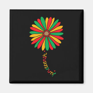 Aimant Juneteenth Colorful Sunflower Juneteenth Flower _1