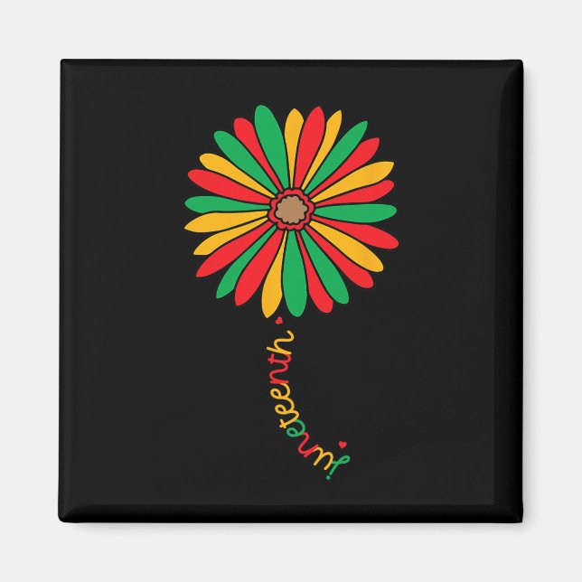 Aimant Juneteenth Colorful Sunflower Juneteenth Flower _1 (Devant)