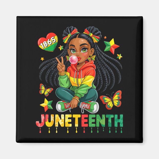 Aimant Juneteenth Joyeuse Coquette Anniversaire 1865 Fill (Devant)