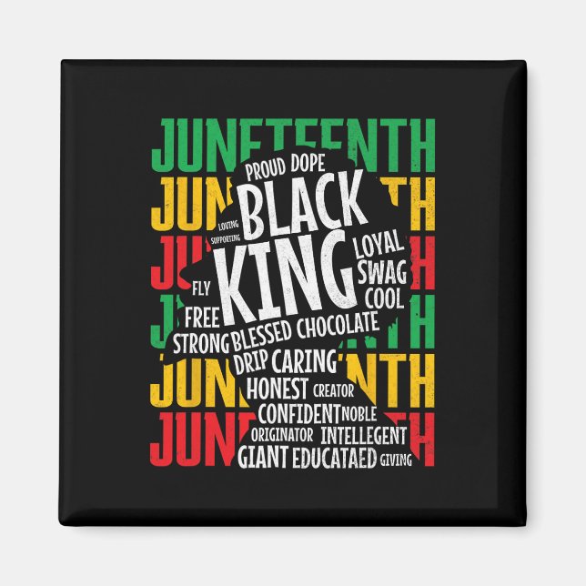 Aimant Junetten Fête des pères Fière Roi Noir Afro Afro A (Devant)