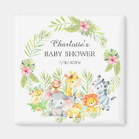 Jungle Animaux Baby shower Favoriser l'aimant