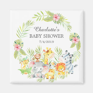 Aimant Jungle Animaux Baby shower Favoriser l'aimant