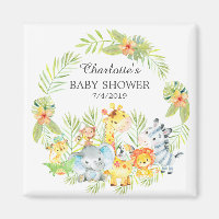 Jungle Animaux Baby shower Favoriser l'aimant