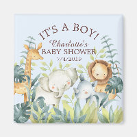 Jungle Animaux Baby shower Favoriser l'aimant