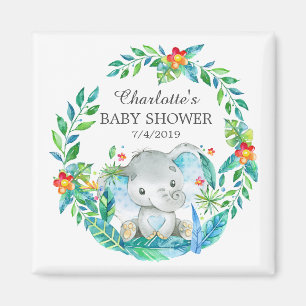 Aimant Jungle Elephant Baby shower Favoriser l'aimant