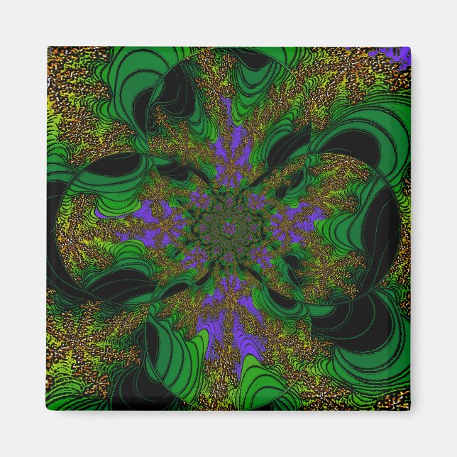 Aimant "Jungle Orchids" ~ Art Abstrait Imprimer (Devant)