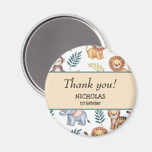 Aimant Jungle Safari Aquarelle Animaux Motif tropical