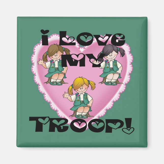 Aimant Junior I Love My Troop Heart (Devant)