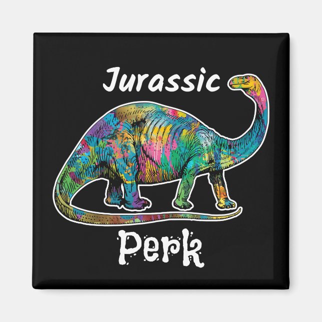 Aimant Jurassic Perk Dinosaure Coloré Noir (Devant)