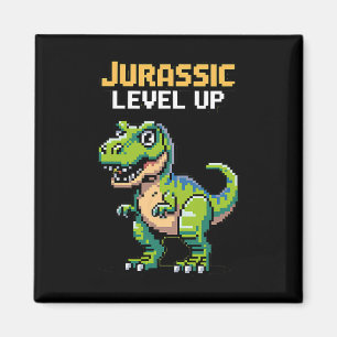 Aimant Juric Level Up Pixel Dinosaur Rétro Joueur 