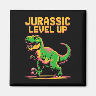 Aimant Juric Level Up Pixel Dinosaure Anniversaire Joueur