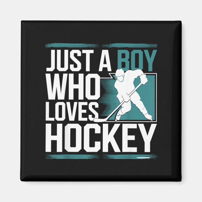 Aimant Just A Boy Who Loves Hockey  (Devant)