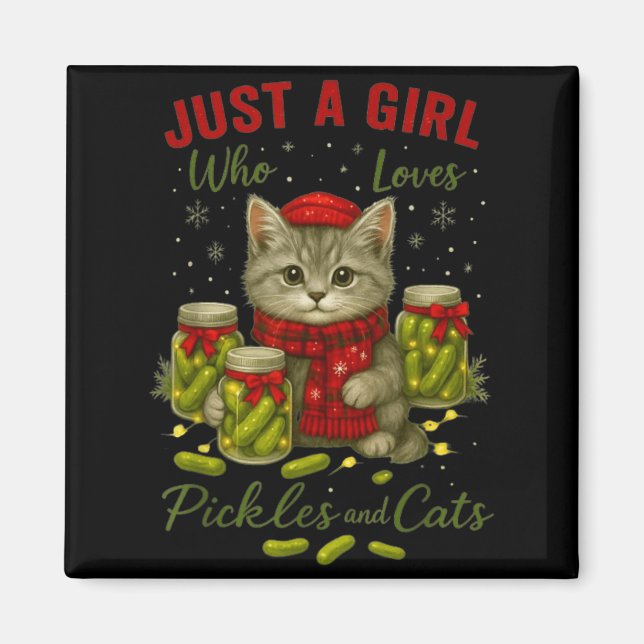 Aimant Just A Girl Who Loves Ckles And Cats Christmas  (Devant)