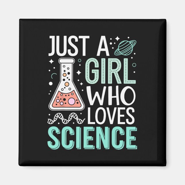Aimant Just A Girl Who Loves Science Back To School Kids  (Devant)