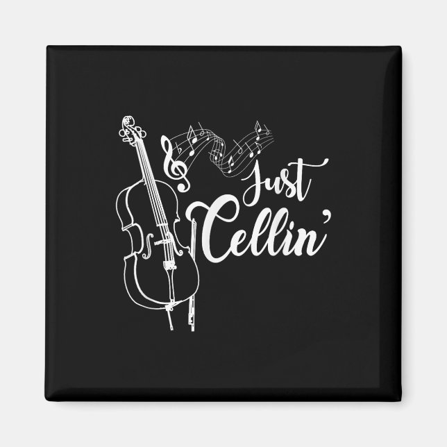 Aimant Just Cellin Funny Cellist Musicien Cadeau Cello (Devant)