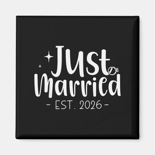 Aimant Just Married 2026 Honeymoon Wedding Couples Fiance (Devant)