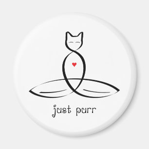 Aimant Just Purr - Texte de style élégant.